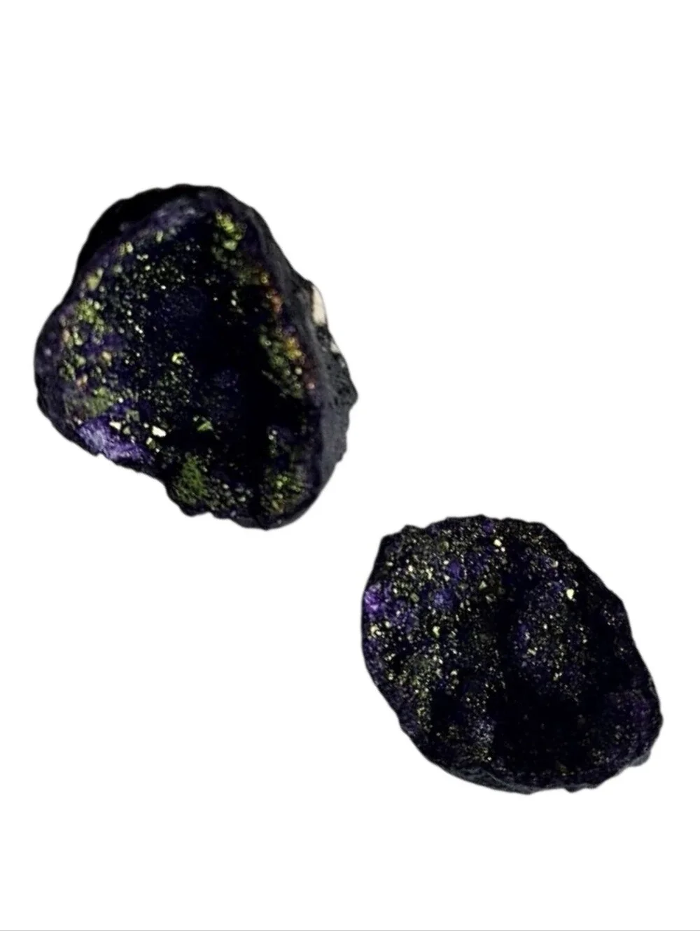 One-of-Kind Natural Split Druzy Geode Purple Crystal Mineral Specimen